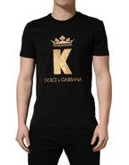 Black King Patch Cotton Men CrewNeck T-shirt