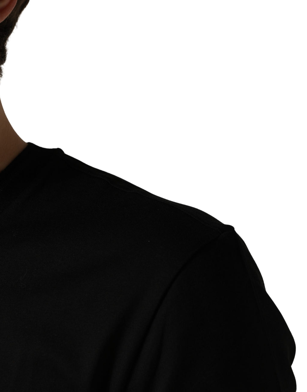 Black King Patch Cotton Men CrewNeck T-shirt