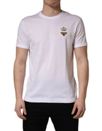 White Bee Crown Embroidery Cotton Men T-shirt