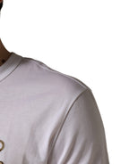 White Bee Crown Embroidery Cotton Men T-shirt