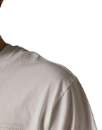 White Graphic Print Cotton Crew Neck  T-shirt