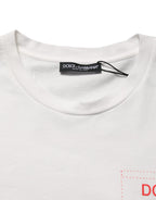 White Graphic Print Cotton Crew Neck  T-shirt