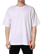 White Cotton Short Sleeves Crew Neck T-shirt