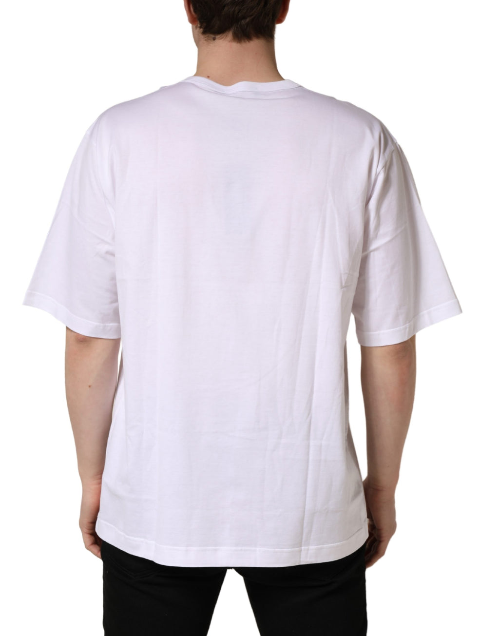 White Cotton Short Sleeves Crew Neck T-shirt