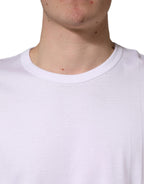 White Cotton Short Sleeves Crew Neck T-shirt