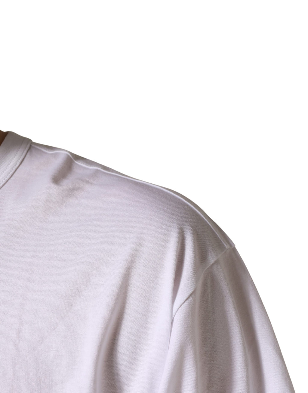 White Cotton Short Sleeves Crew Neck T-shirt