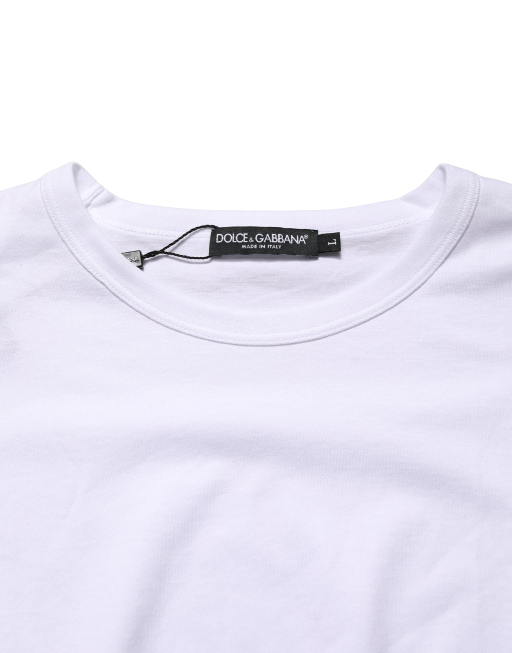 White Cotton Short Sleeves Crew Neck T-shirt
