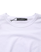 White Cotton Short Sleeves Crew Neck T-shirt