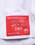 White Cotton Short Sleeves Crew Neck T-shirt