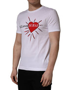 White #DGLovesDUBAI Cotton Crew Neck T-shirt