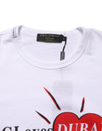 White #DGLovesDUBAI Cotton Crew Neck T-shirt