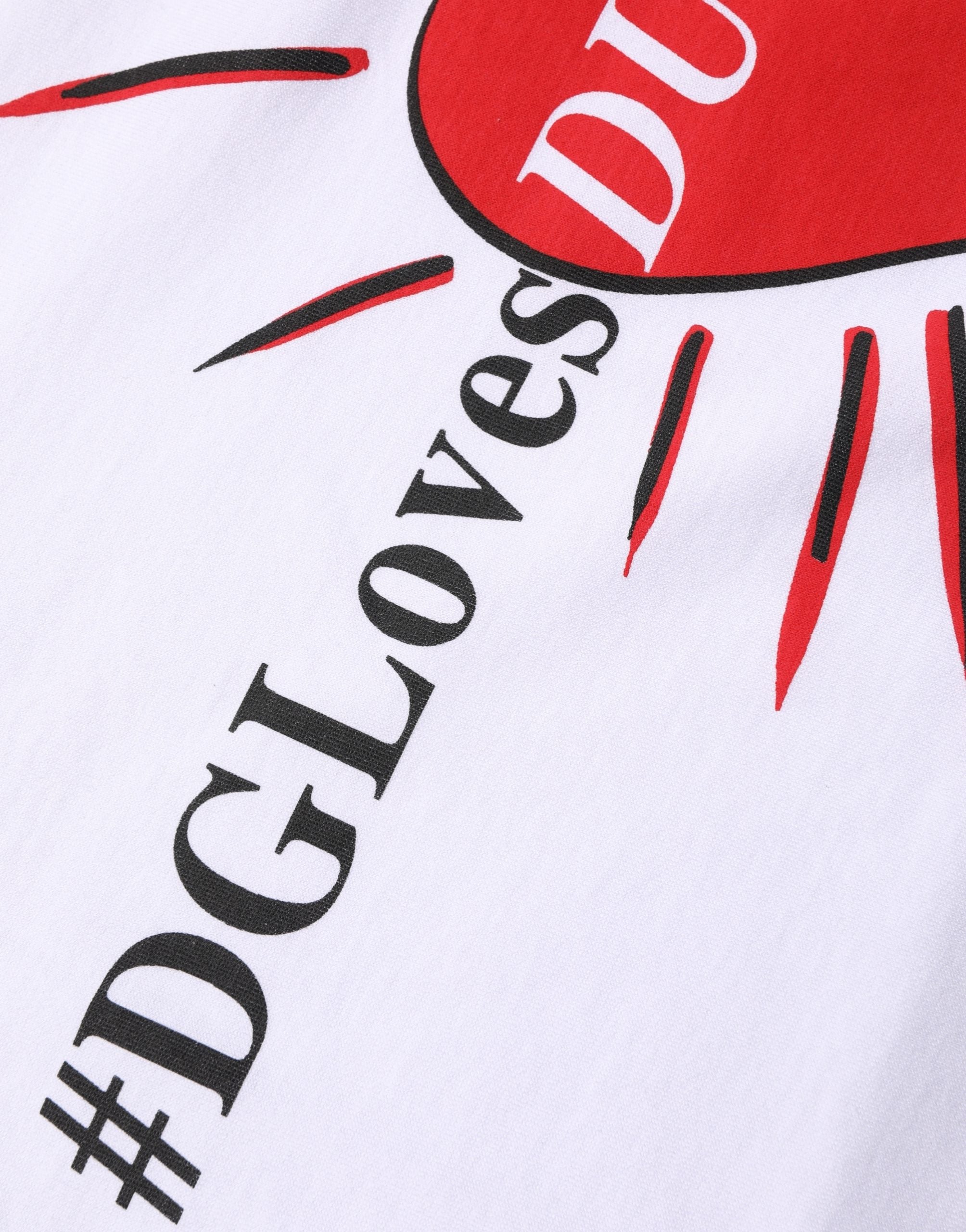 White #DGLovesDUBAI Cotton Crew Neck T-shirt