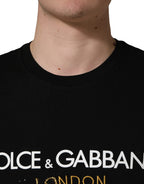 Black DG London Cotton Men Crew Neck  T-shirt