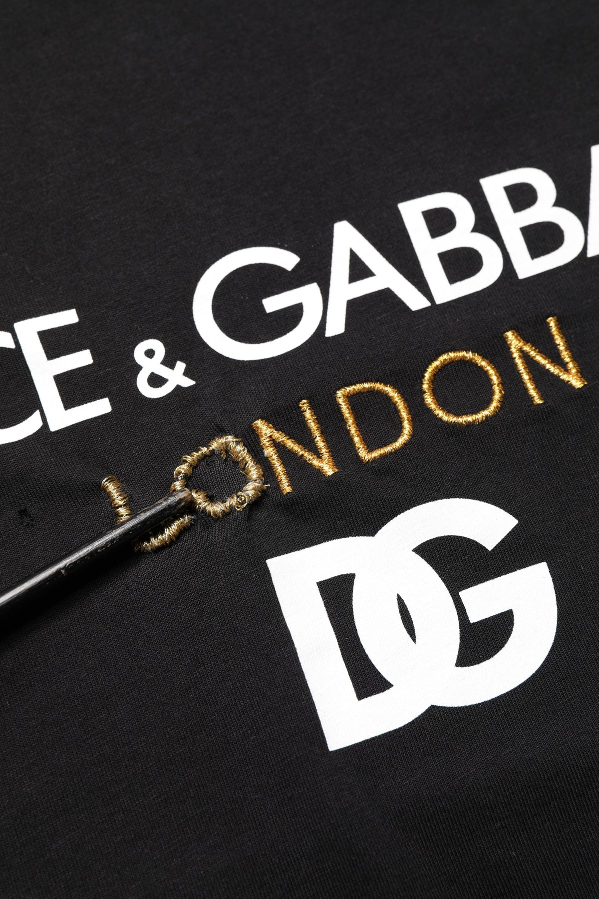 Black DG London Cotton Men Crew Neck  T-shirt