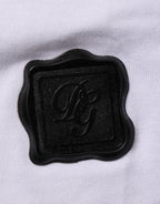 White Logo Patch Cotton Crew Neck T-shirt