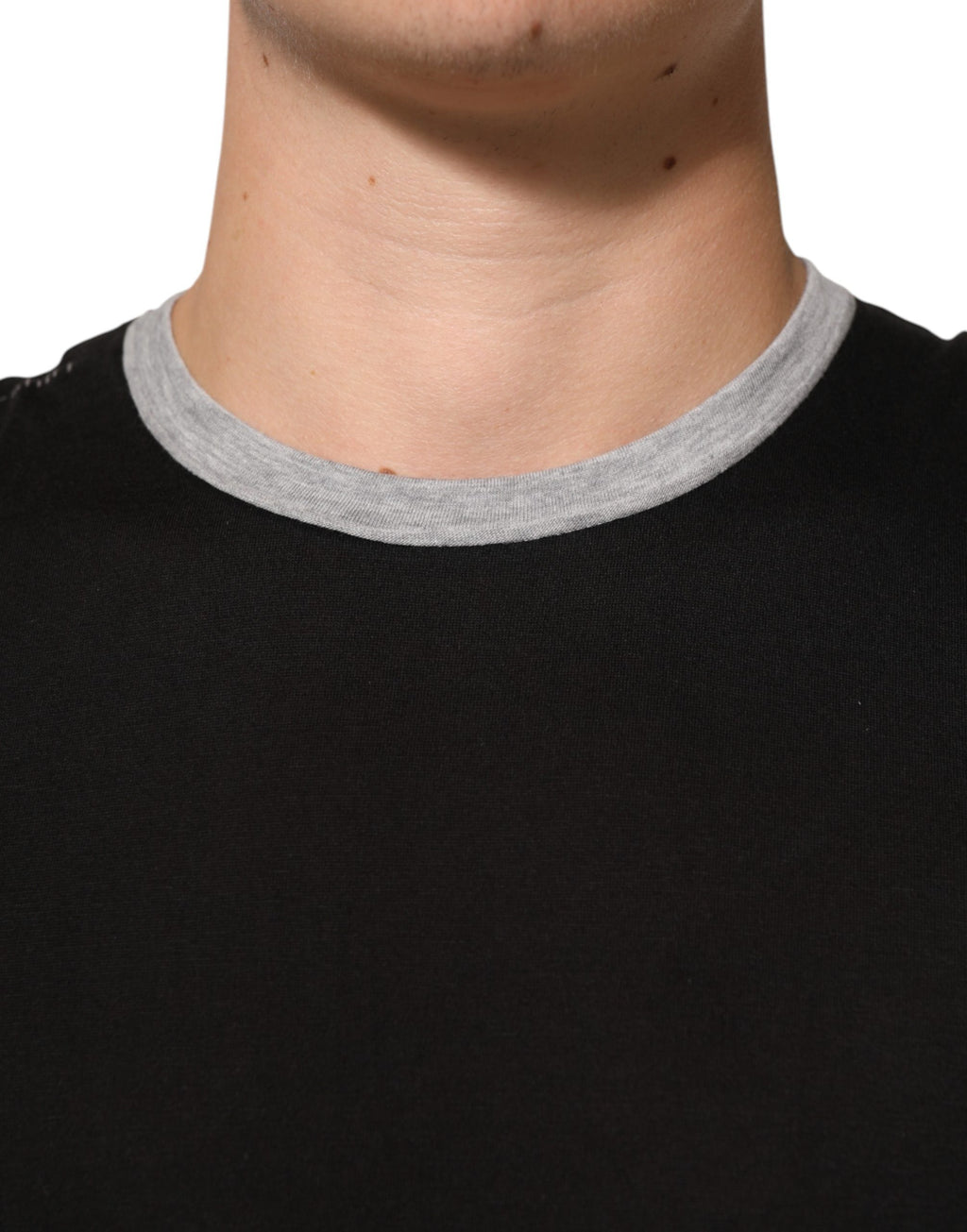 Black Two Tone DG Logo Print Cotton  T-shirt