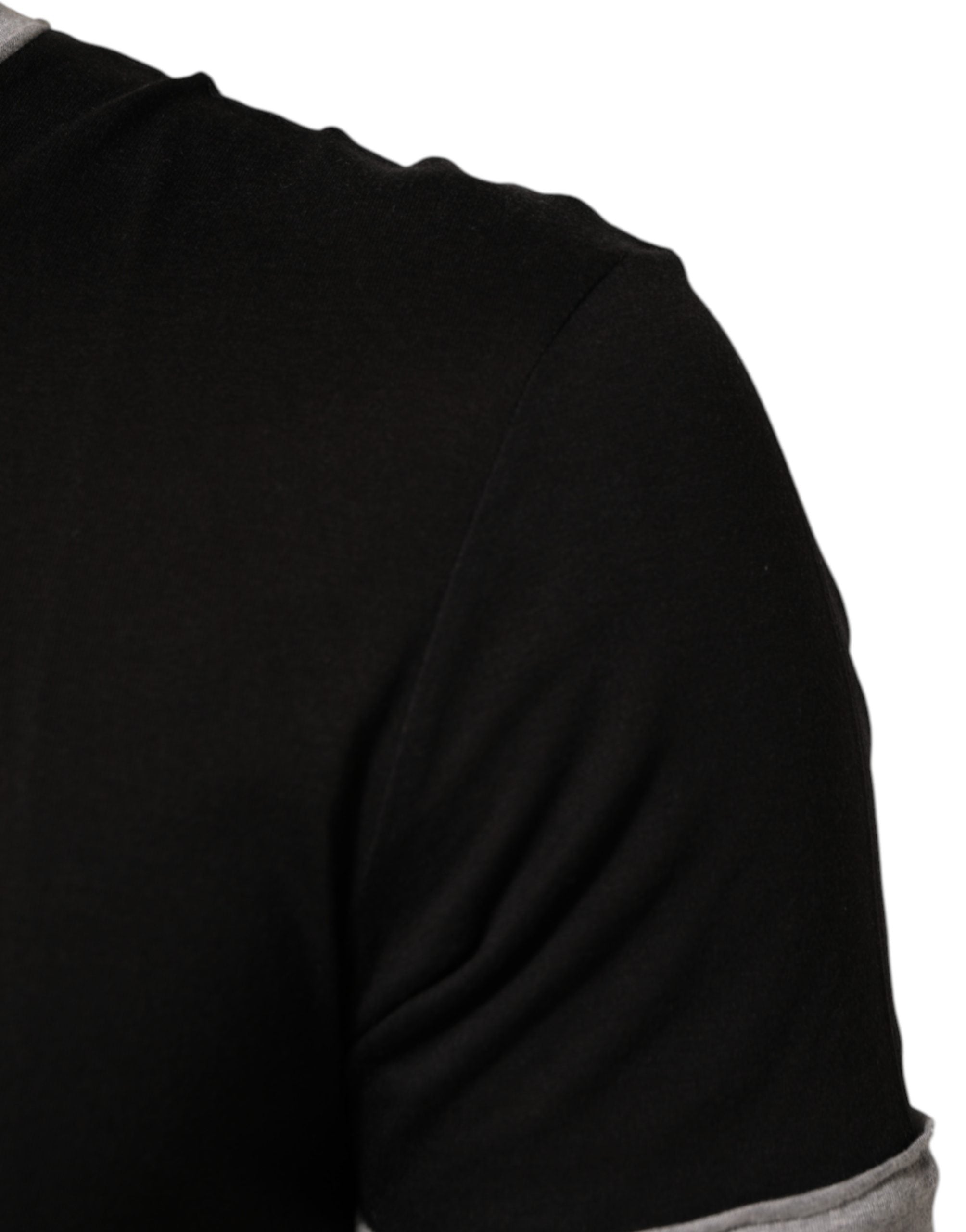 Black Two Tone DG Logo Print Cotton  T-shirt