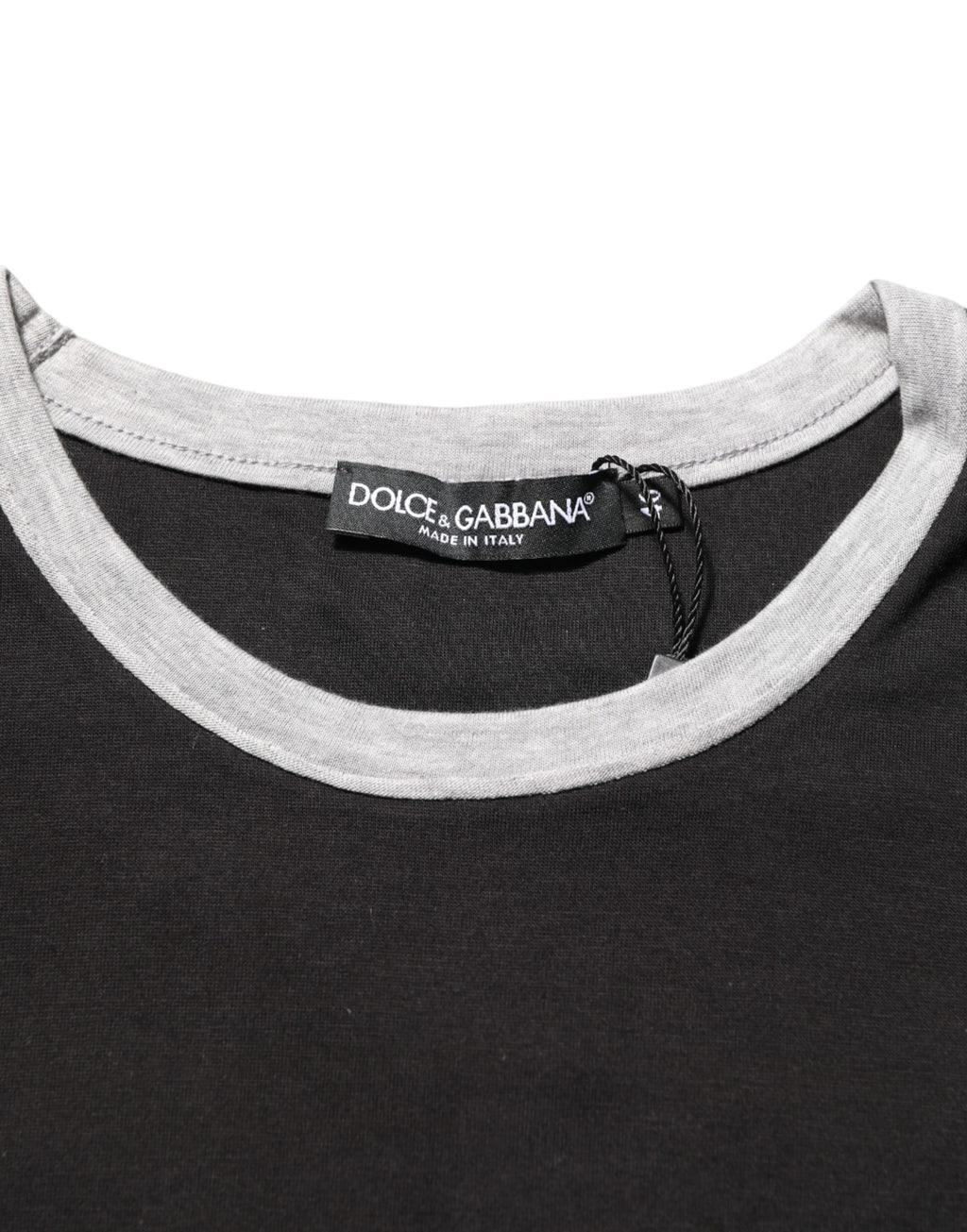 Black Two Tone DG Logo Print Cotton  T-shirt