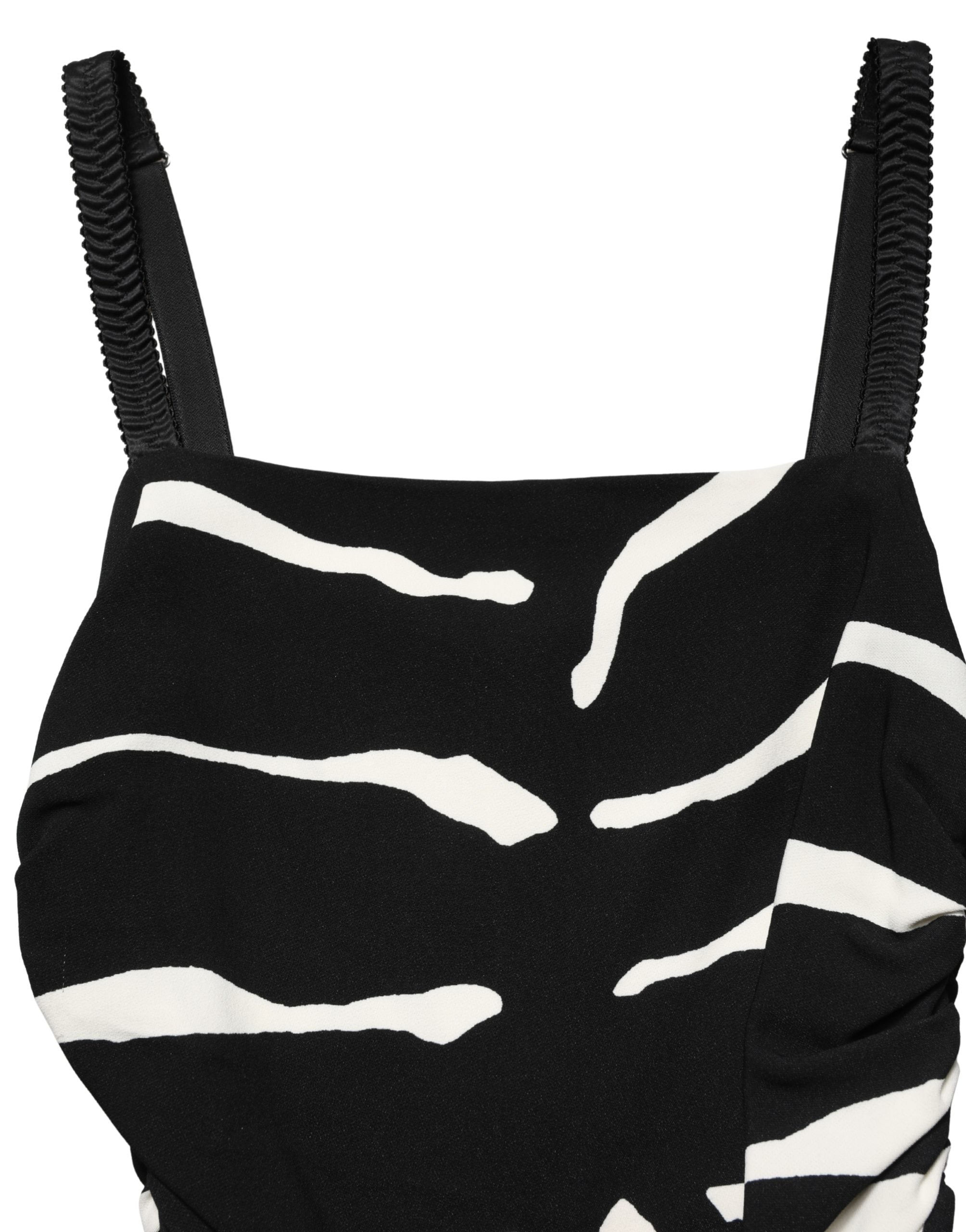 Black White Zebra Print CadyCalf Length Dress