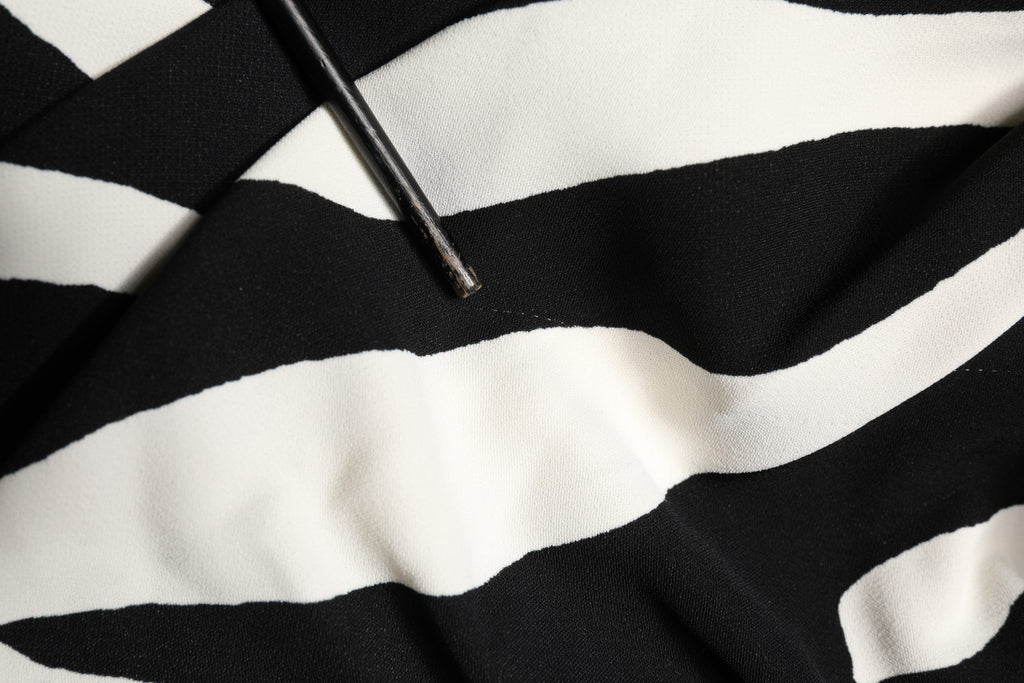 Black White Zebra Print CadyCalf Length Dress