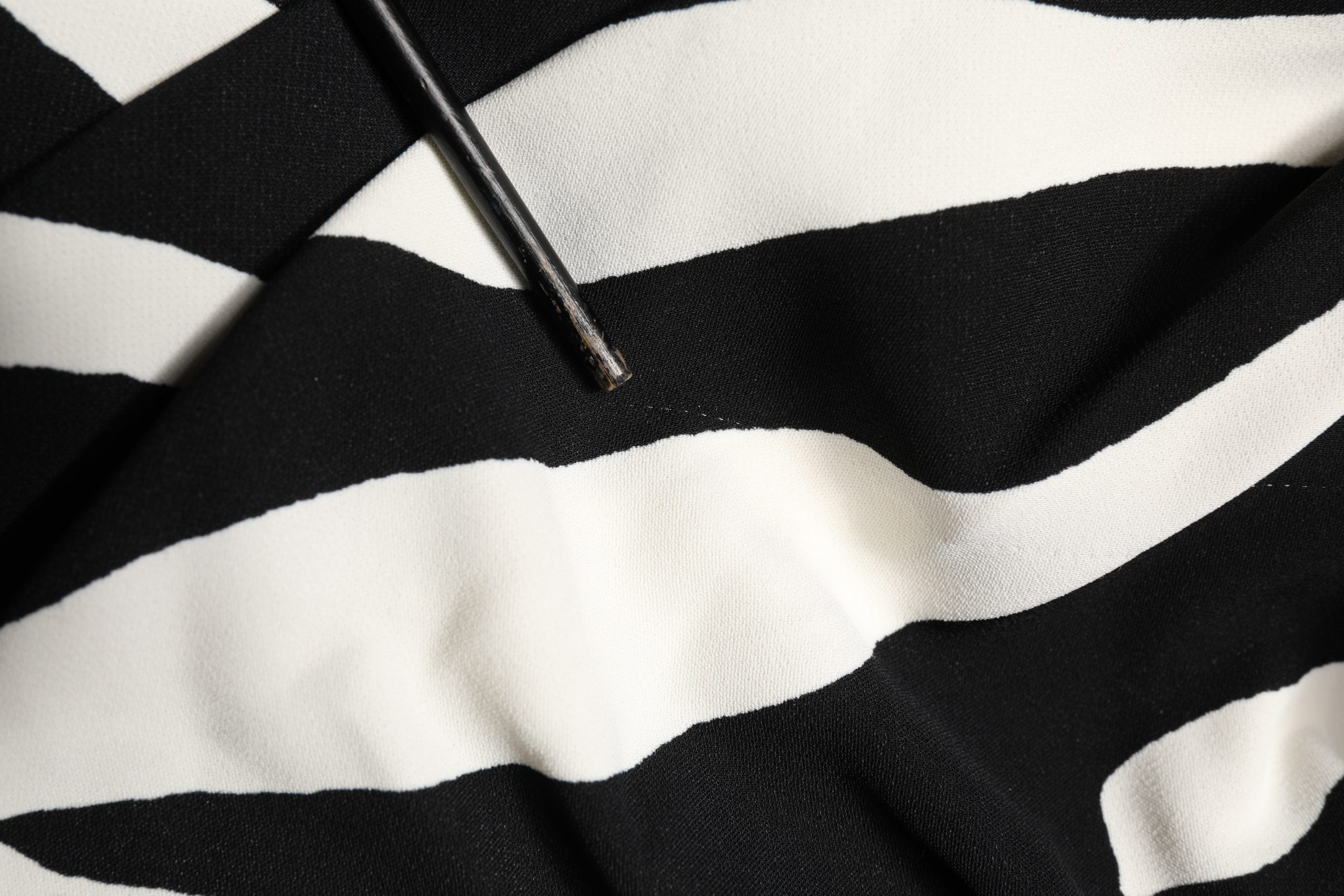 Black White Zebra Print CadyCalf Length Dress