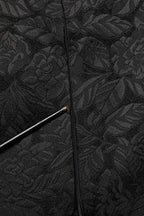 Black Floral Brocade Sheath Knee Length Dress