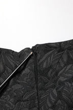 Black Floral Brocade Sheath Knee Length Dress