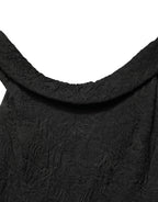 Black Floral Brocade Sheath Mermaid Dress