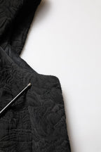 Black Floral Brocade Sheath Mermaid Dress