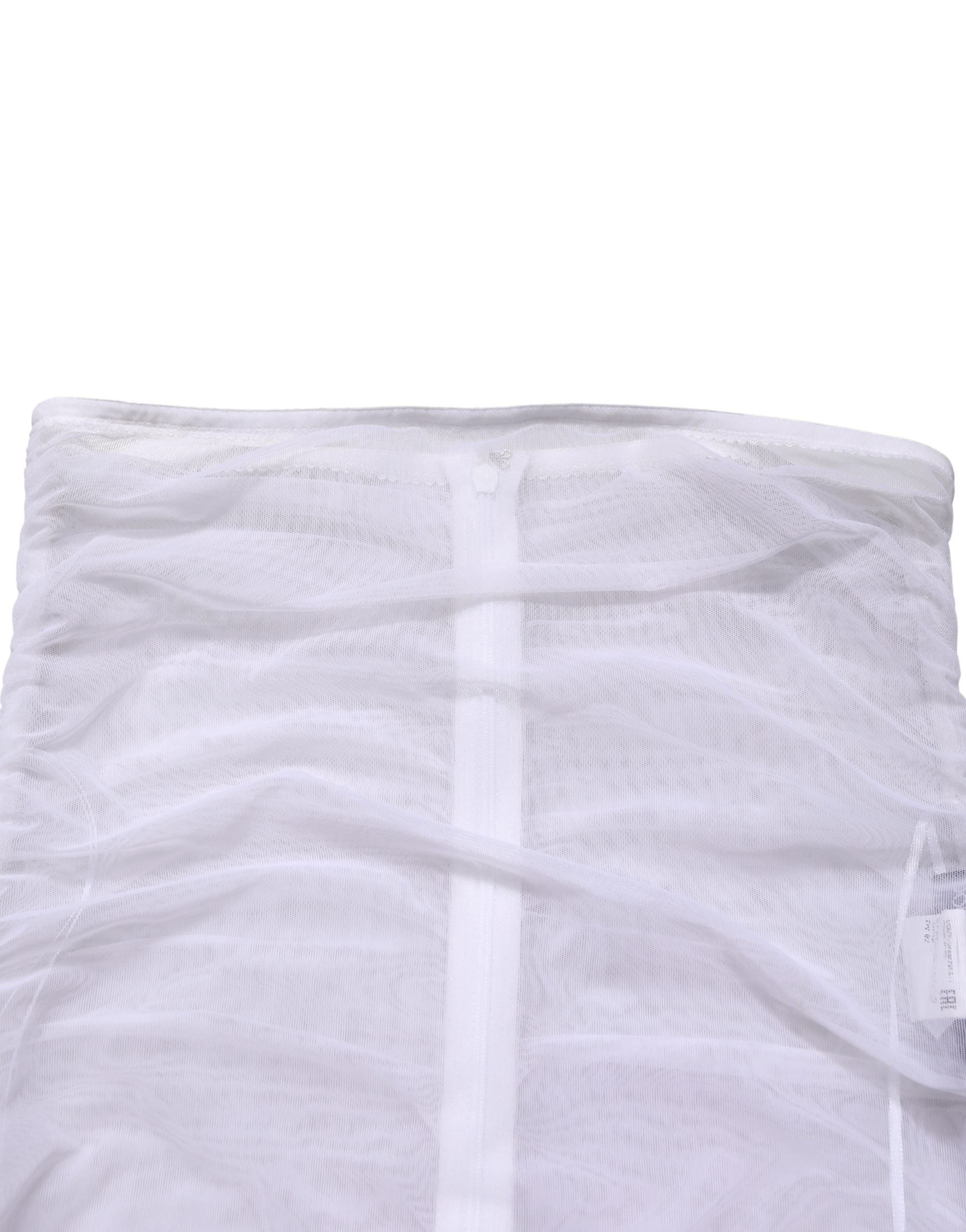 White Sheer Nylon Stretch Sheath Maxi Dress