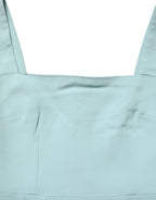 Green Square Neck Sleeveless Mini  Dress