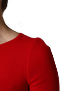 Red Heart Emmbellished Wool Mini  Dress