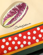 Beige Fruit PolkaDot Sheath Silk Midi Dress