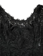 Black Floral Lace Evening Long Gown Dress