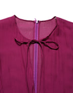 Purple Sheer Chiffon Silk Long Maxi Dress