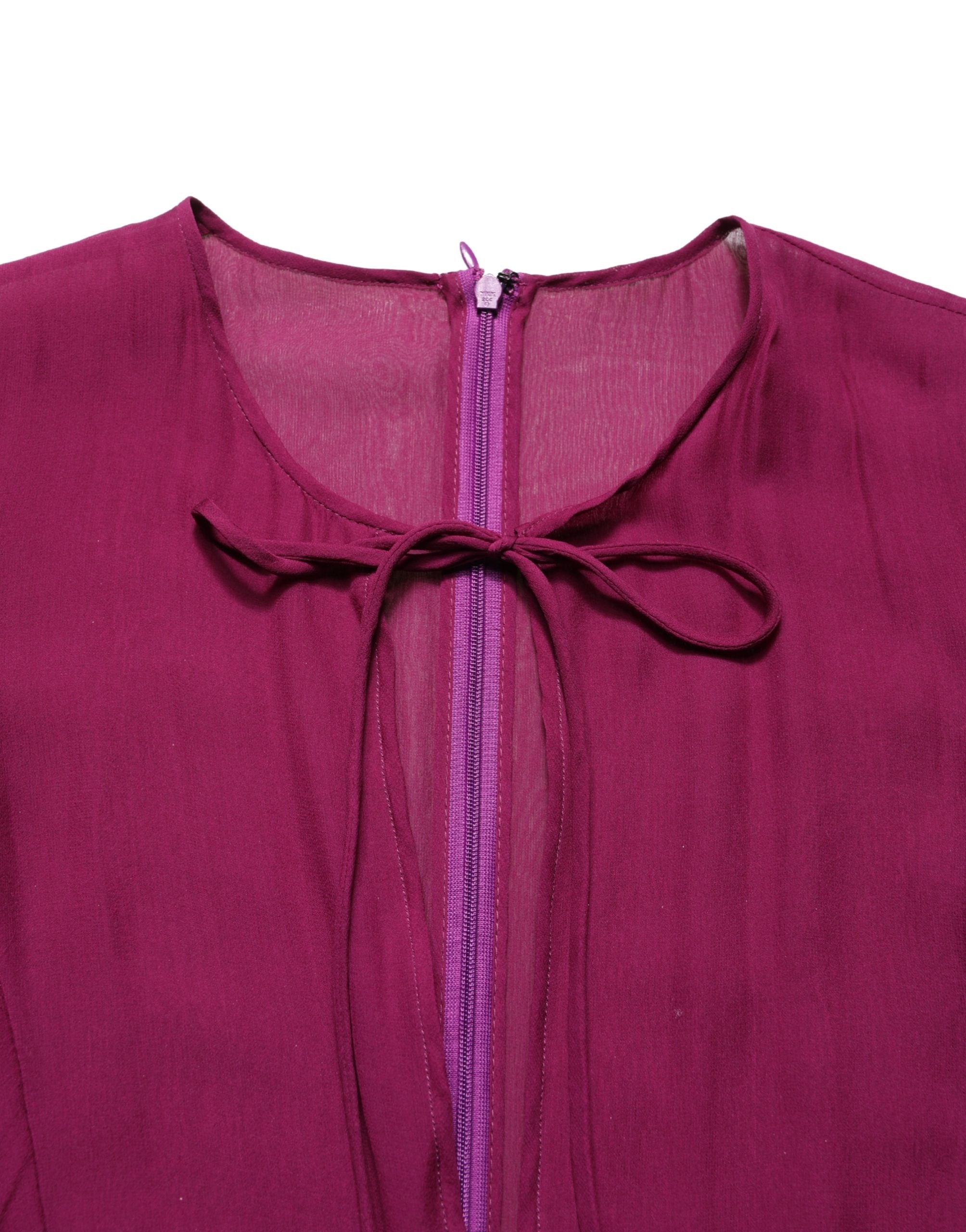 Purple Sheer Chiffon Silk Long Maxi Dress