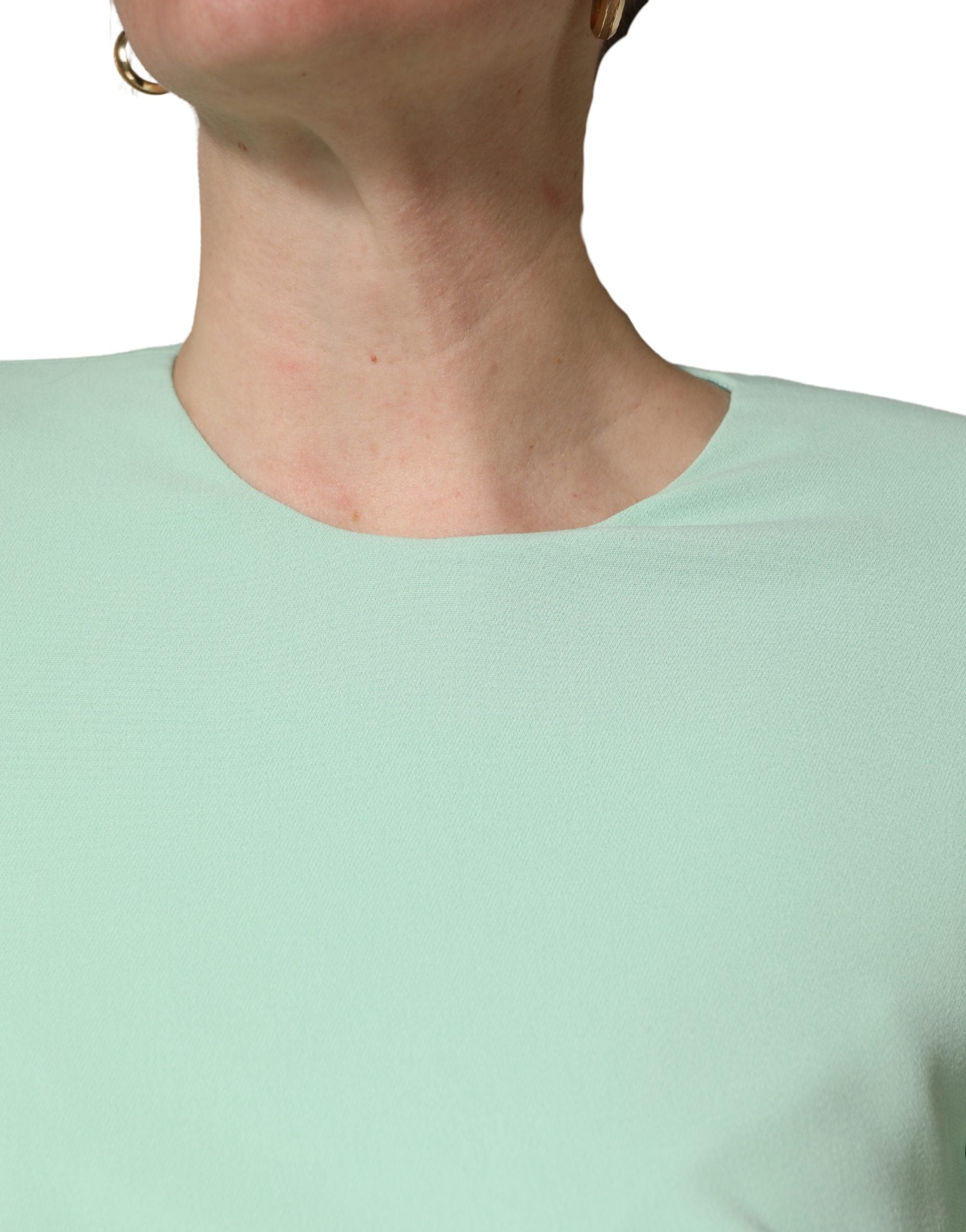 Green Viscose Long Sleeves Long Gown Dress