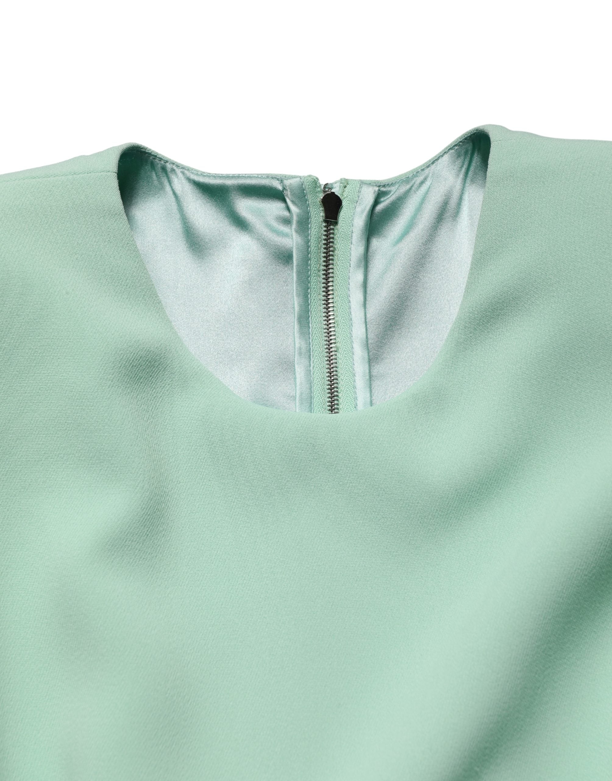 Green Viscose Long Sleeves Long Gown Dress