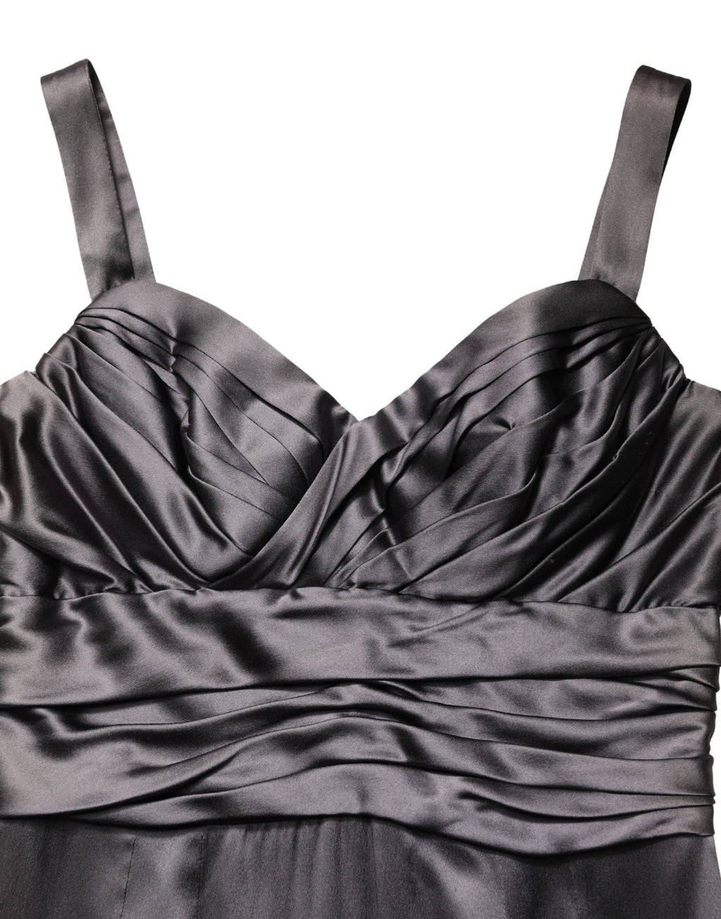 Black Satin Sleeveless Sweetheart Dress