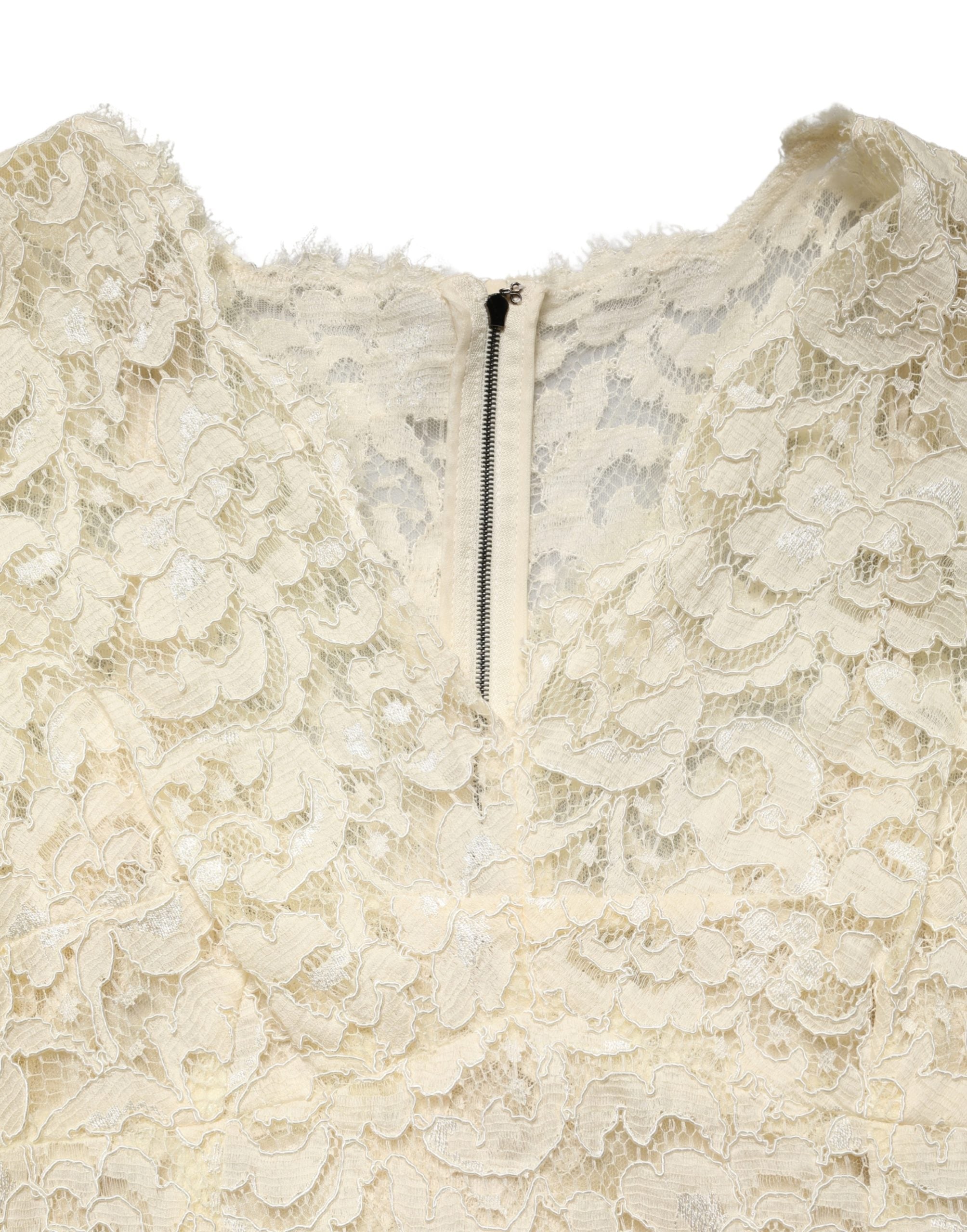 Off White Floral Lace Sheath Maxi Dress