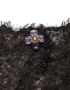 Black Floral Lace Sheath Long Maxi Dress