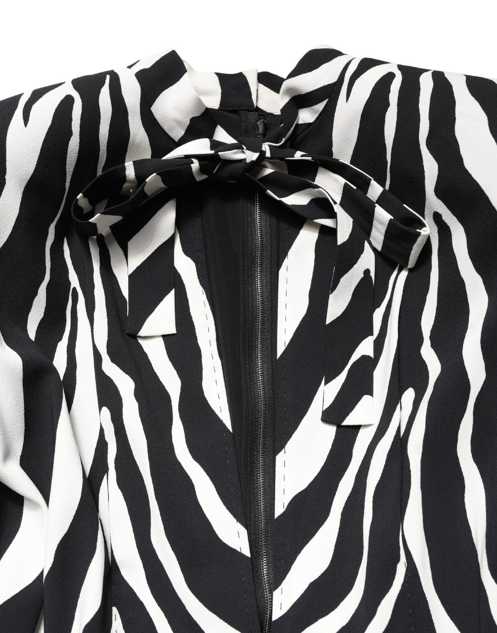 Black White Viscose Zebra Pattern Jumpsuit