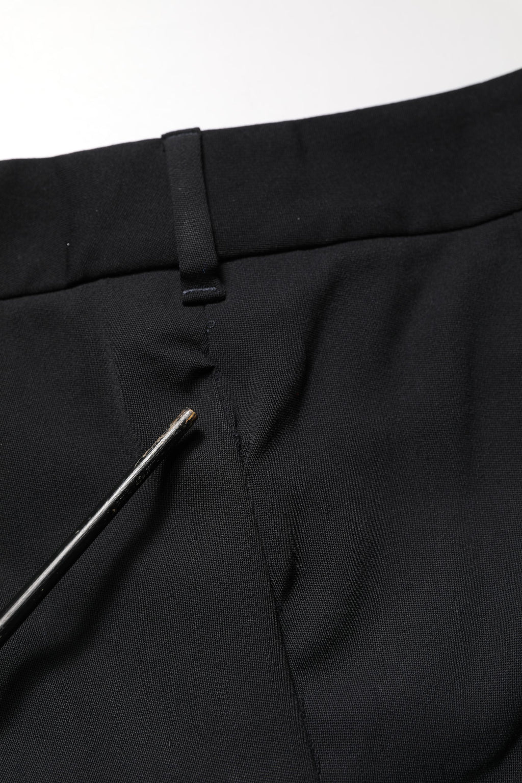 Black Wool High Waist Cropped Tapered Pants