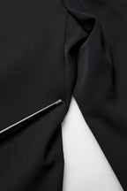 Black Wool High Waist Cropped Tapered Pants