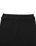 Black Viscose High Waisted Hot Pants Shorts