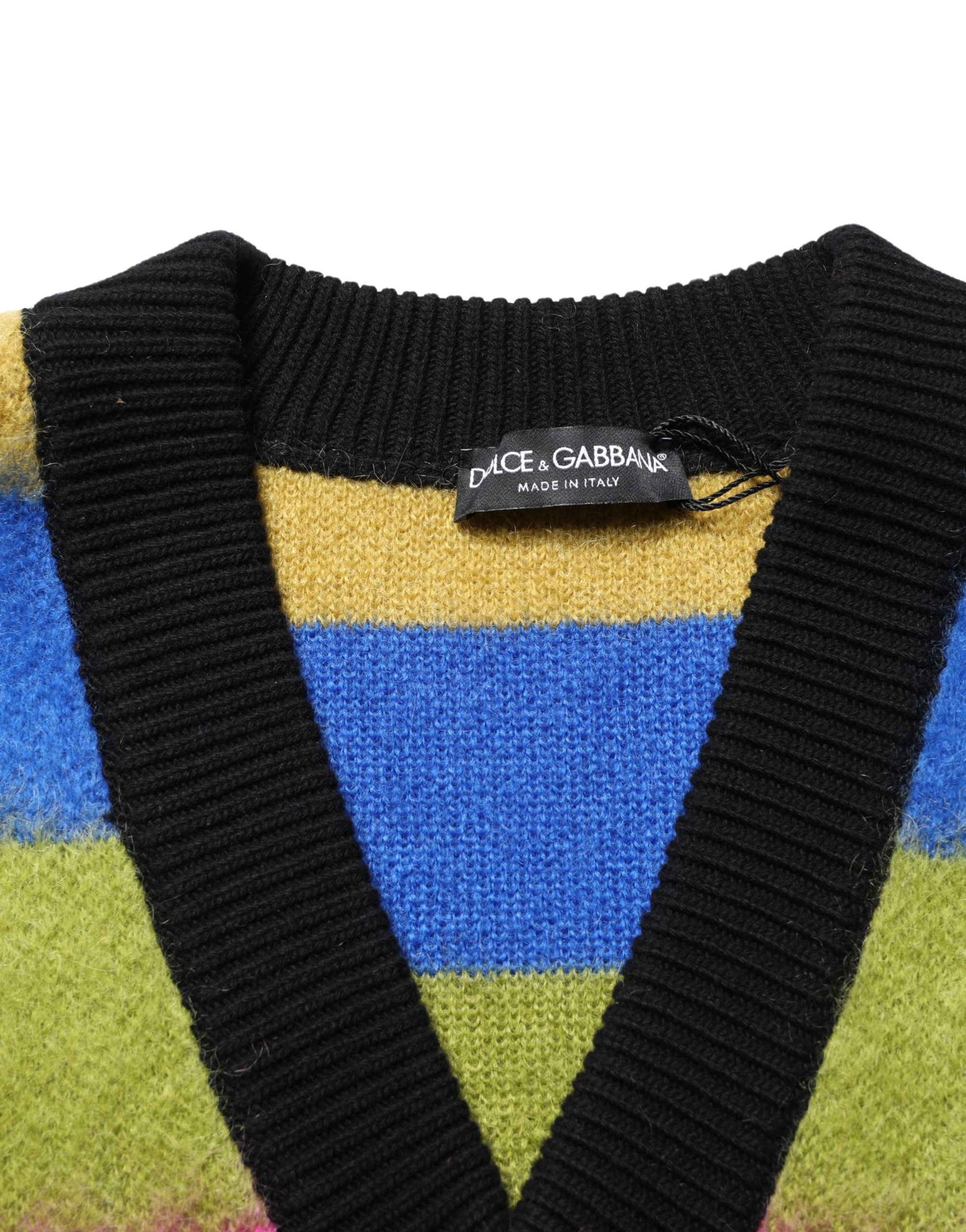 Multicolor Stripes V-neck Pullover Sweater