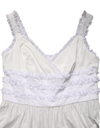 White Cotton Sleeveless Lace Maxi Dress