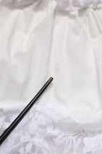 White Cotton Sleeveless Lace Maxi Dress