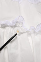 White Cotton Sleeveless Lace Maxi Dress