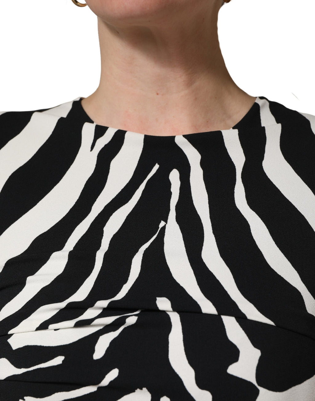 Black White Zebra Cady Calf Length Dress